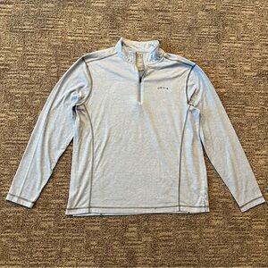 Orvis women’s lightweight 1/4 zip pullover long sleeve shirt size XL light blue